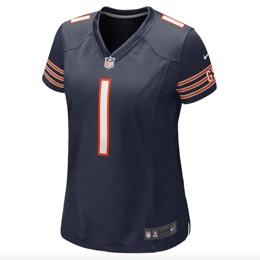 Women's Chicago Bears Justin Fields Nike Navy Game Jersey