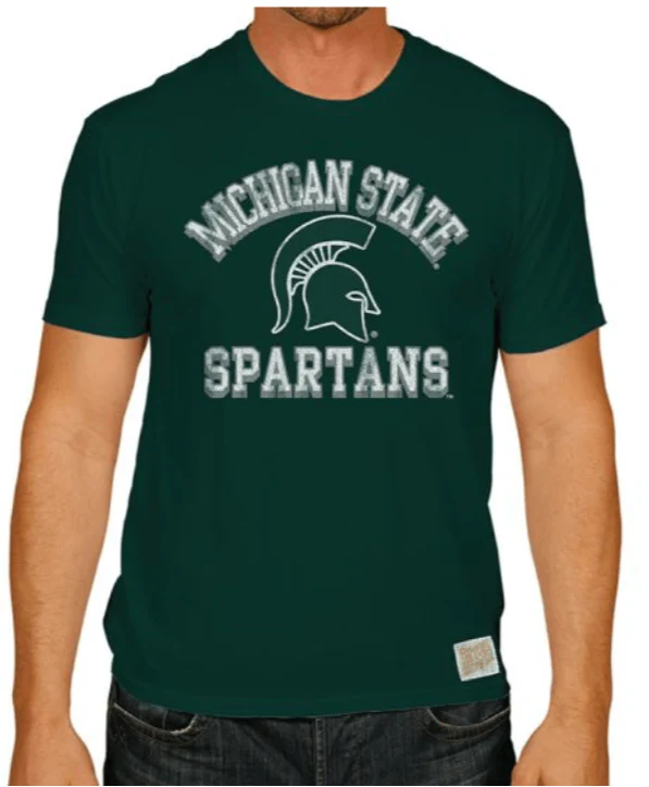 Men's NCAA Michigan State Spartans Washed Out Slub Tee By Retro Brand
