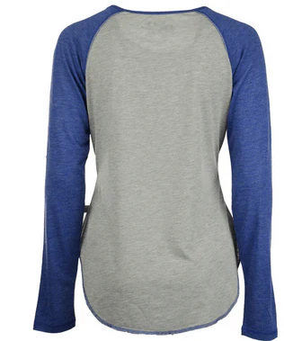 Women's Chicago Cubs Gray/Blue Line Drive Long Sleeve T-Shirt