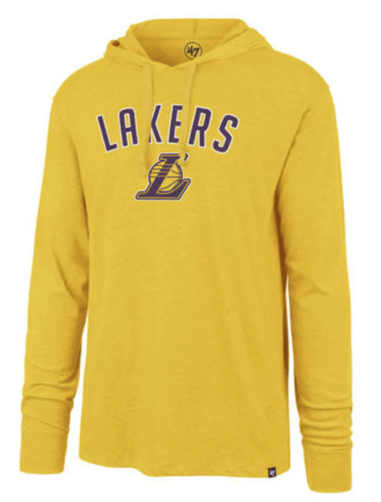 Mens Los Angeles Lakers '47 NBA Focus Club Hood Long Sleeve T-Shirt