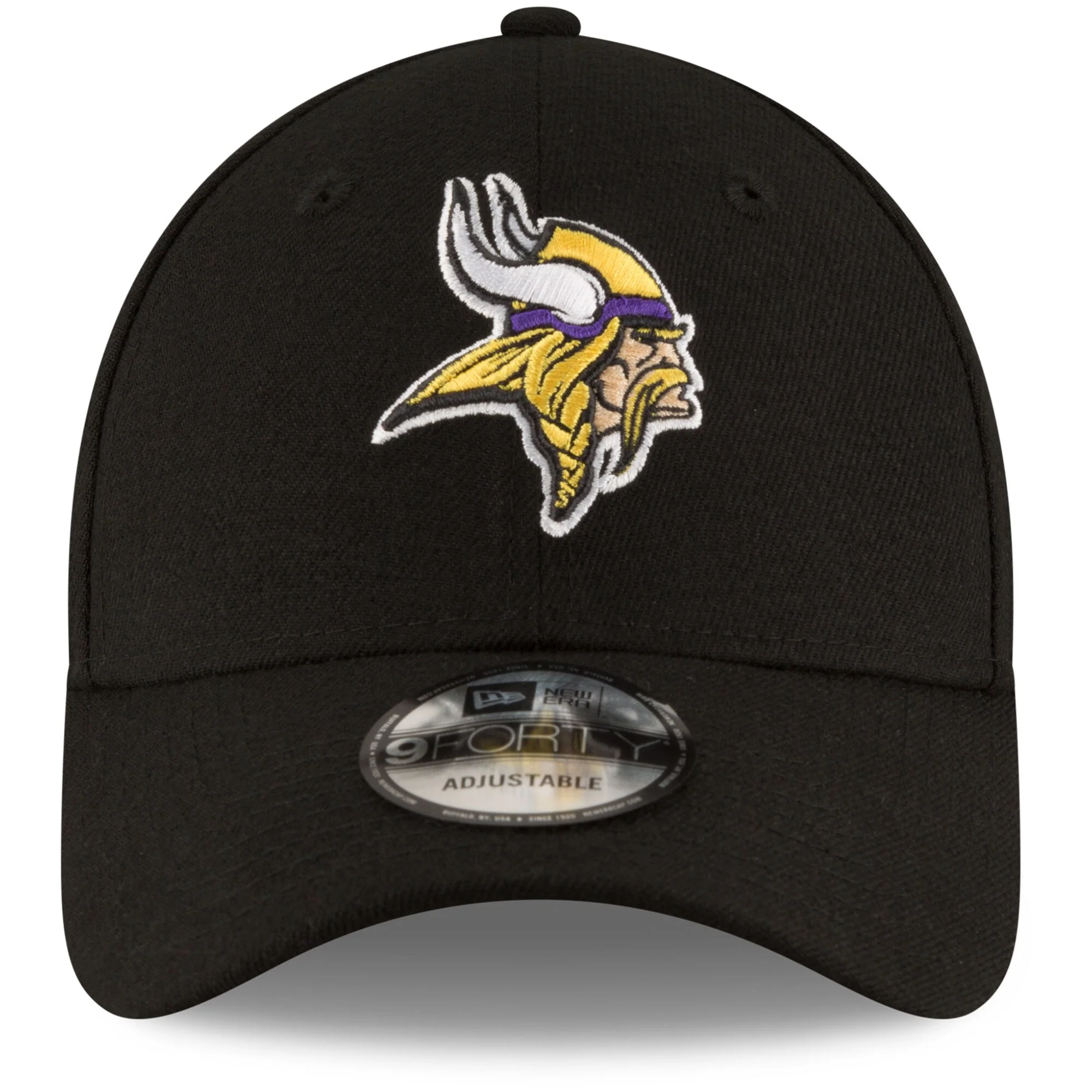 Men's Minnesota Vikings Black The League Primary Logo 9FORTY Adjustable Game Cap