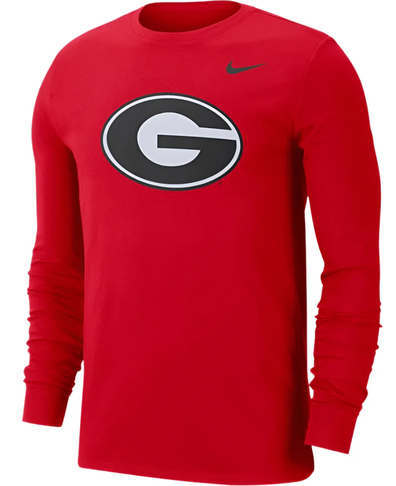 Men's Georgia Bulldogs Long Sleeve Red College Nike Dri-Fit Tee