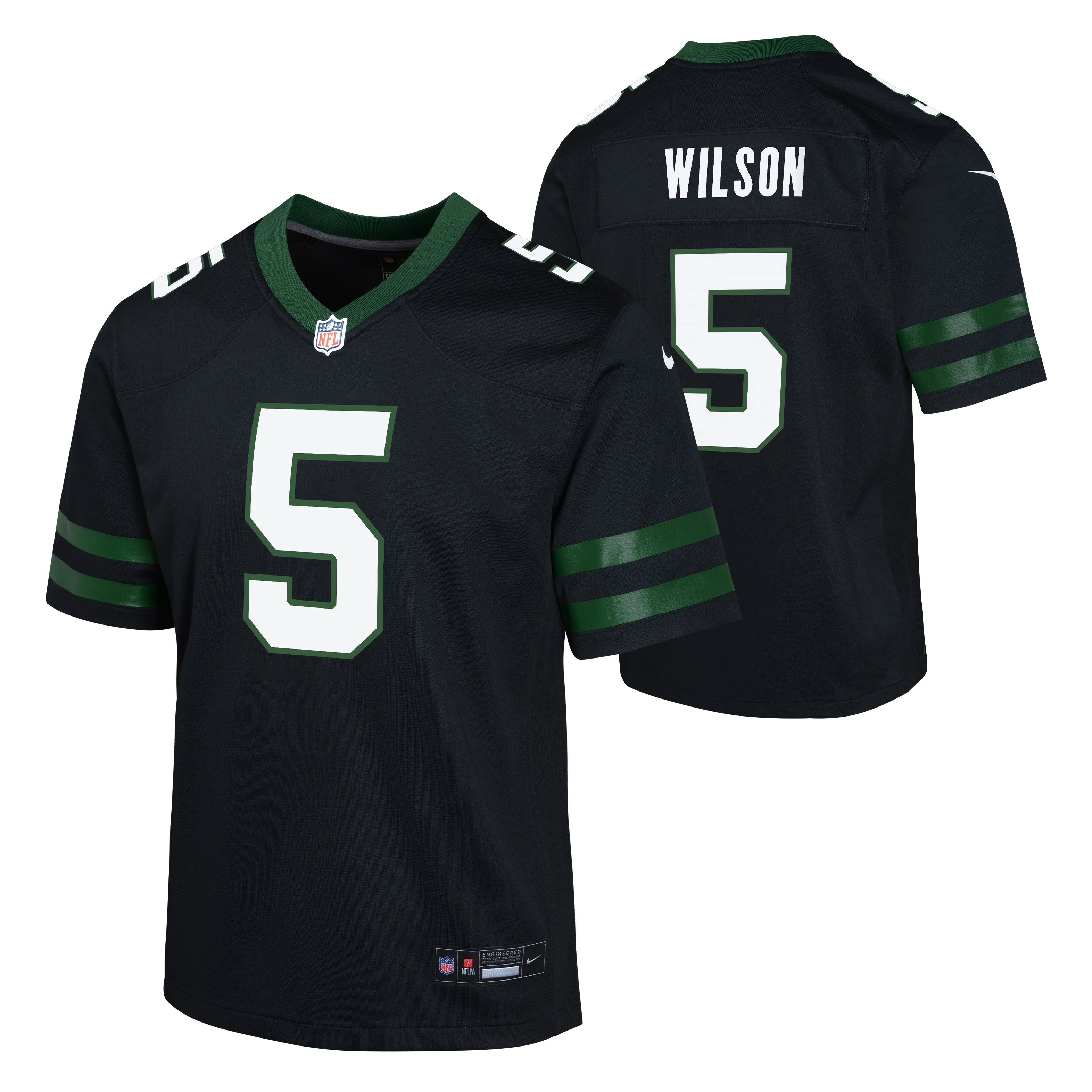 Youth Garrett Wilson New York Jets Nike Black Alternate Game Replica Jersey