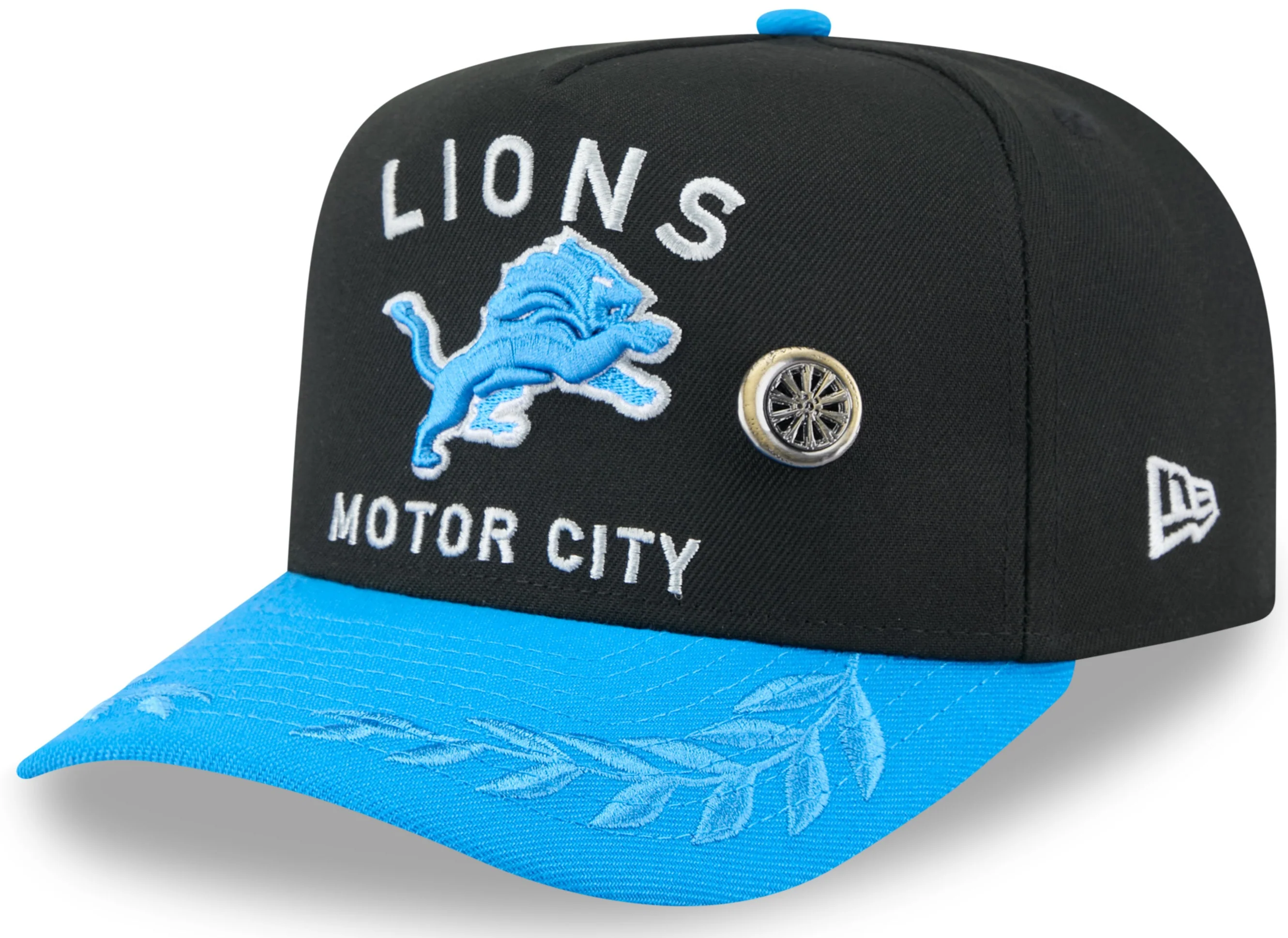 Men's Detroit Lions New Era Black 2025 On Stage NFL Draft A-Frame 59FIFTY Fitted Hat