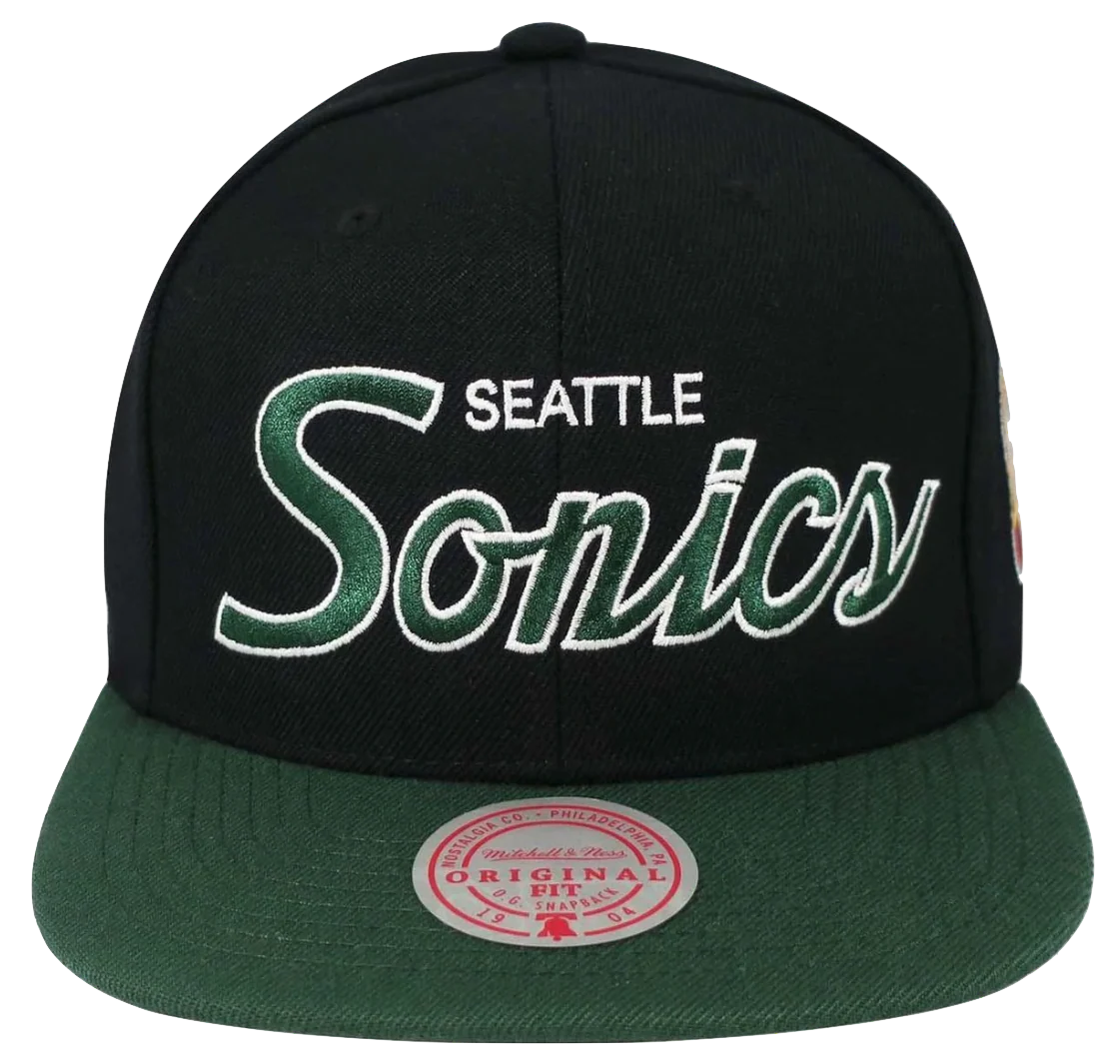 Seattle SuperSonics HWC Team Script 2.0 Mitchell & Ness Snapback Hat