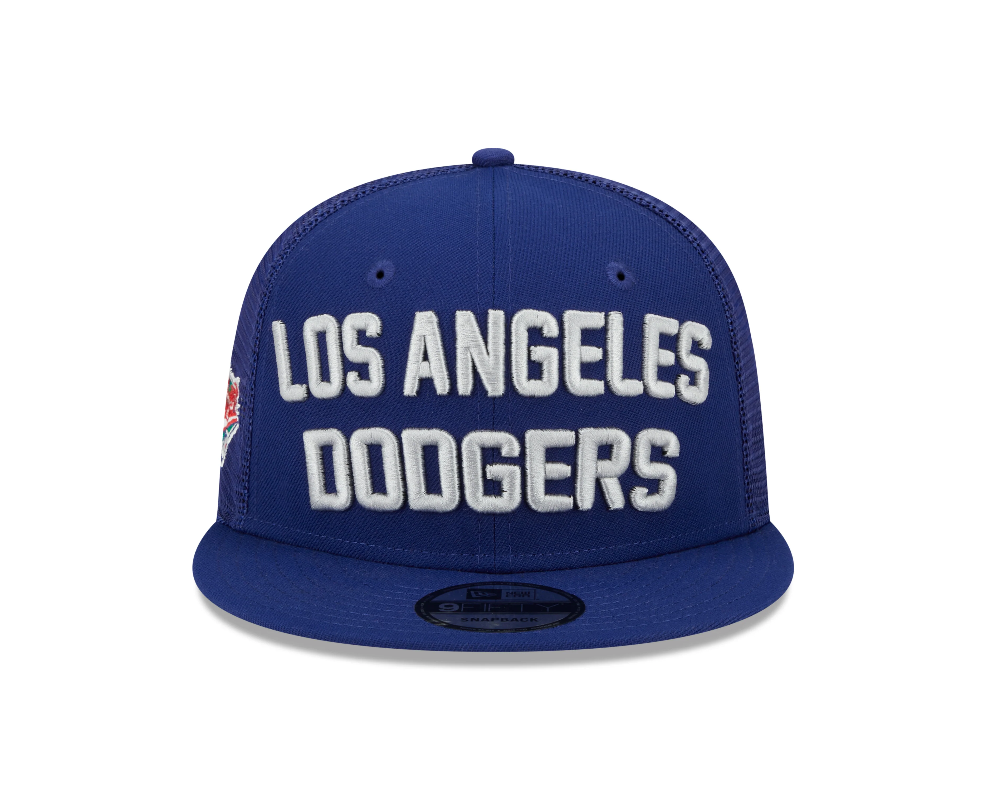 Los Angeles Dodgers New Era Blue Stacked 9FIFTY Mesh Trucker Snapback Hat