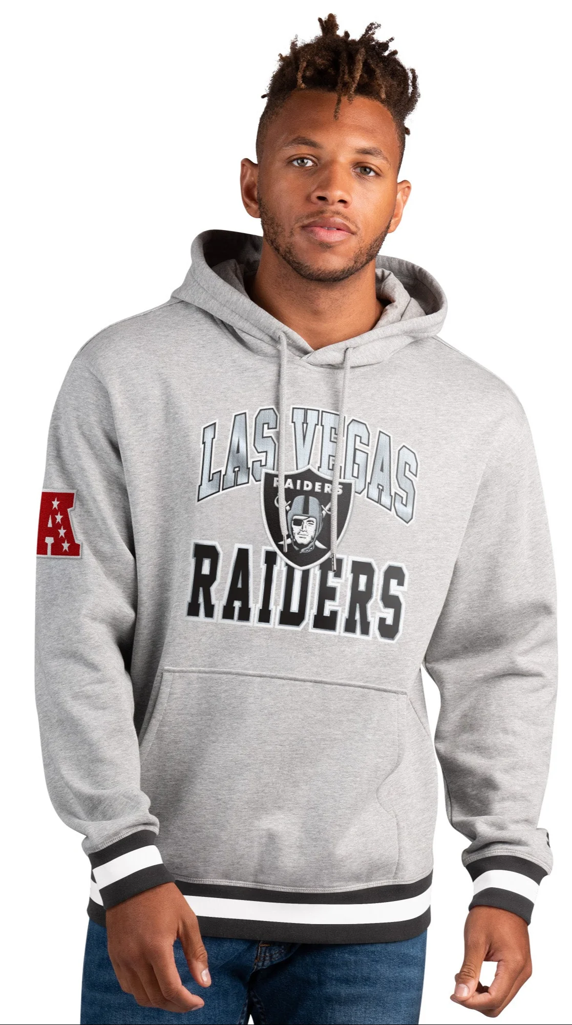Men's Las Vegas Raiders Gray Starter Snap Hoodie