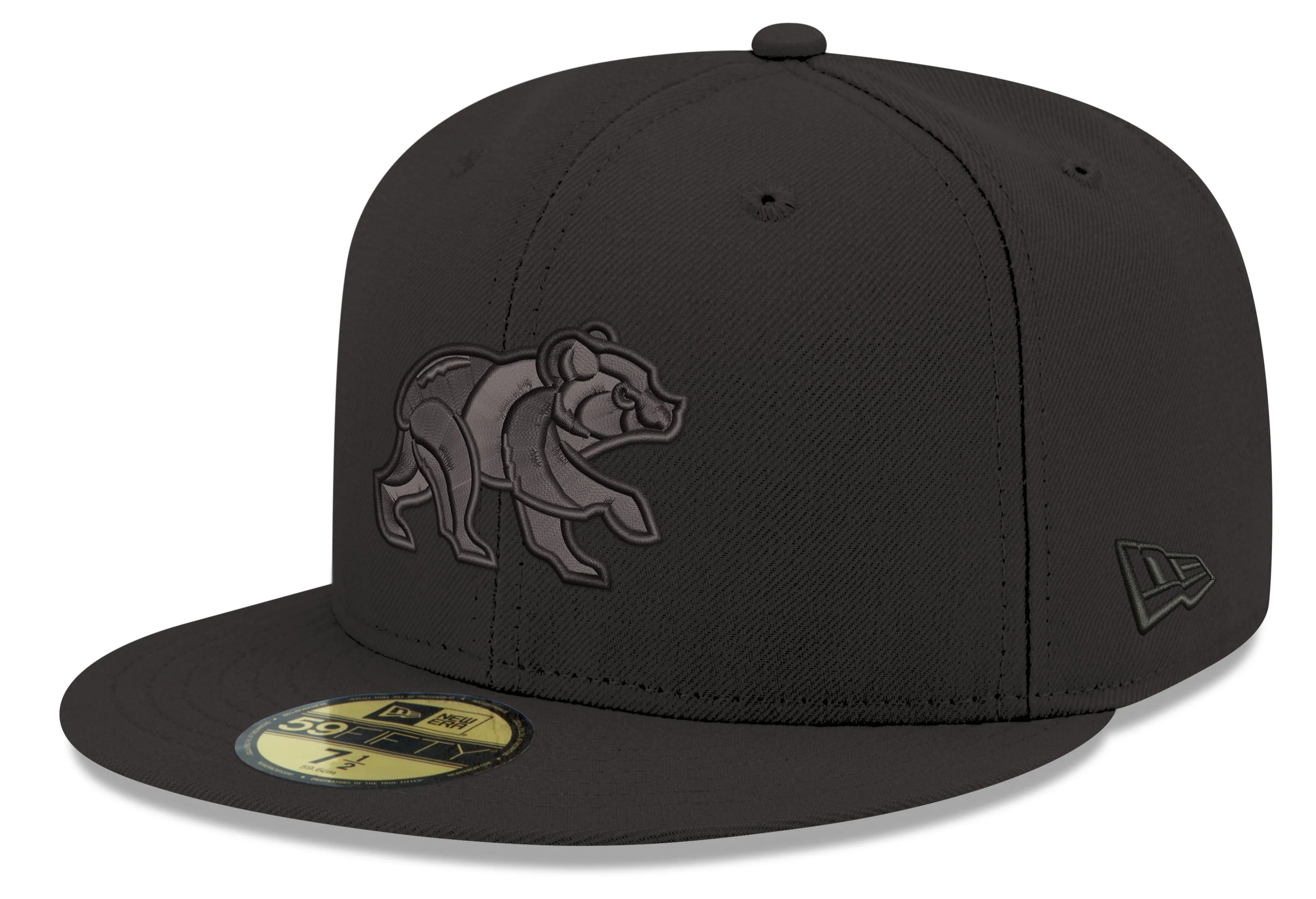 Chicago Cubs Tonal Black On Black Spring Training Bear New Era 59FIFTY Fitted Hat