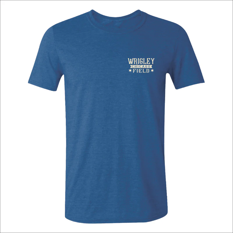 Men's Wrigley Field Roped In Heather Royal Aerial Shot Tee