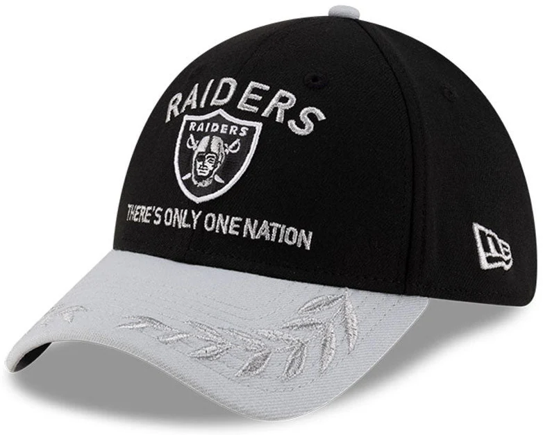 Men's Las Vegas Raiders New Era 2025 NFL Draft Black 39THIRTY Flex Fit Hat