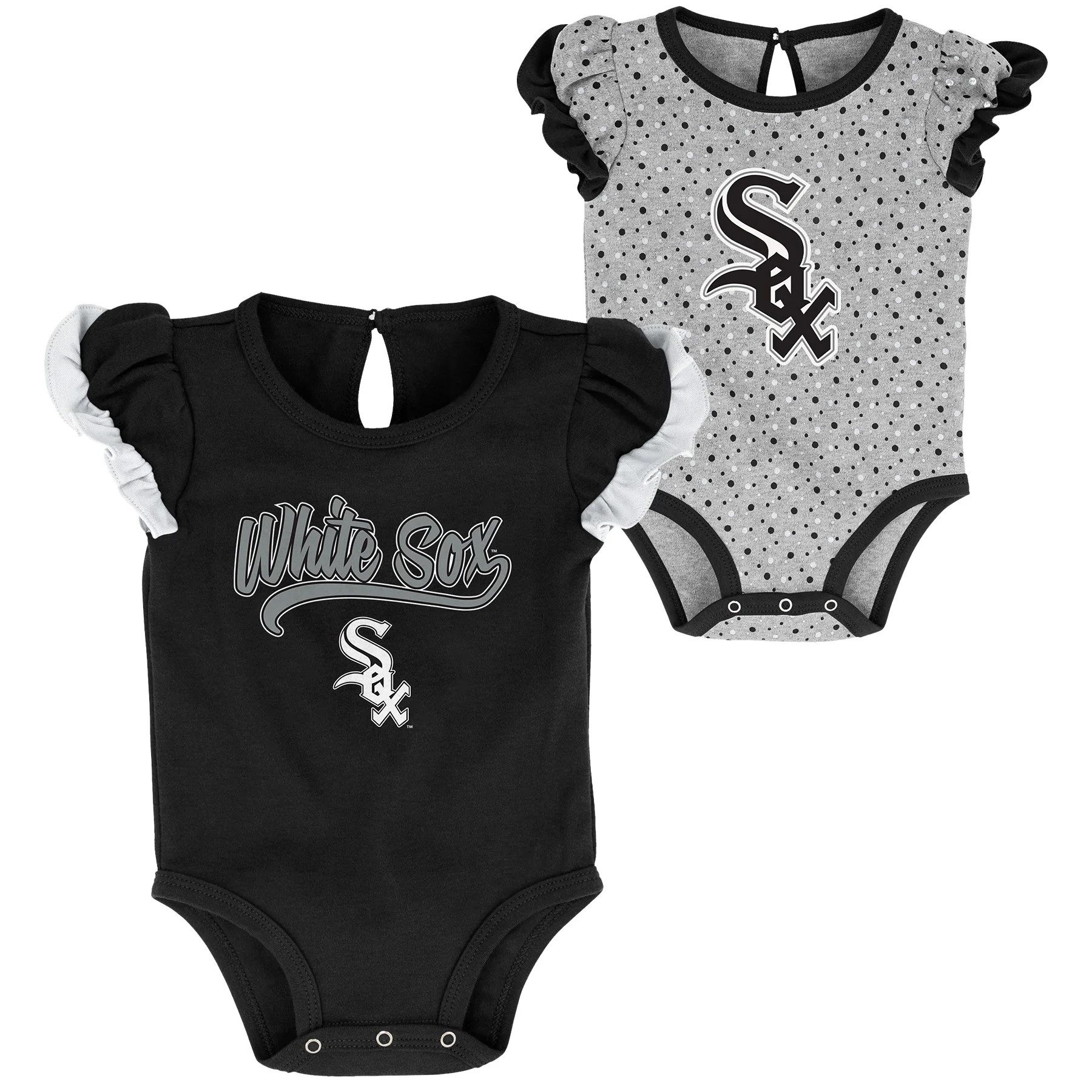 Infant Girls MLB Chicago White Sox Scream and Shout Short Sleeve 2 Pack Creeper Set