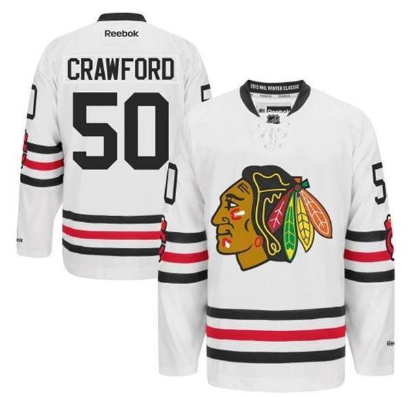 Mens Chicago Blackhawks Corey Crawford 2015 Winter Classic Premier Replica Jersey