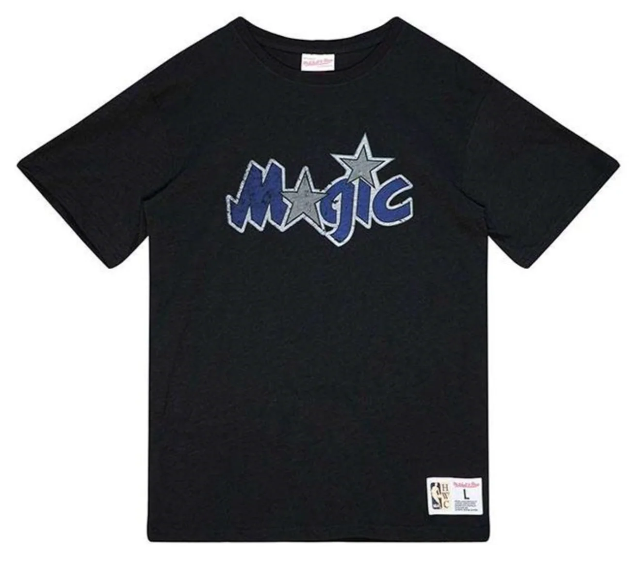 Men's Orlando Magic NBA Legendary Slub Black Tee By Mitchell And Ness