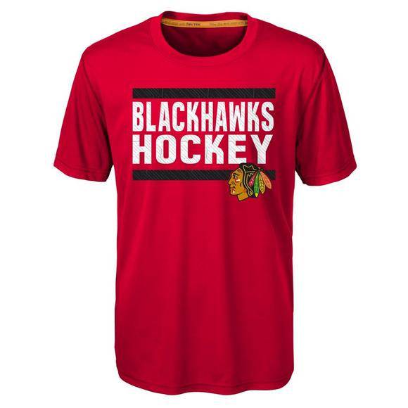 Youth Chicago Blackhawks Shootout Dri-Tek Tee By Outerstuff