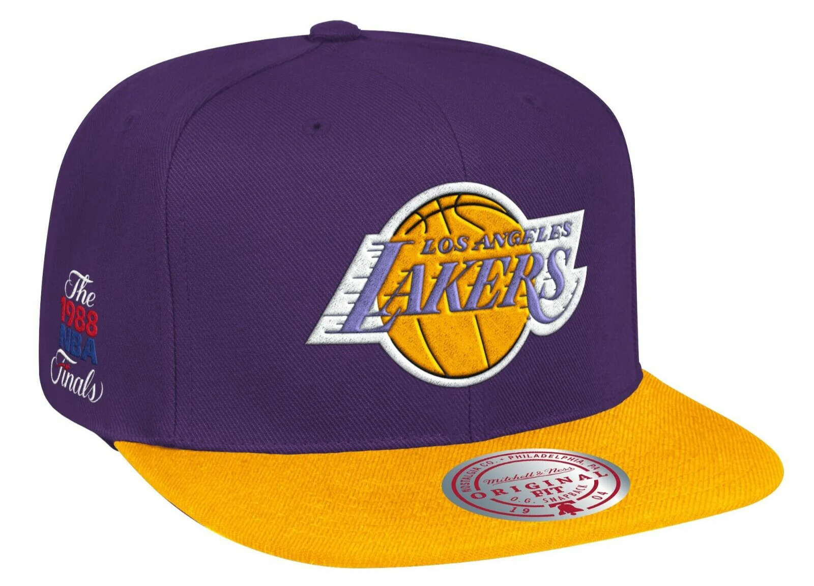 Los Angeles Lakers 1988 NBA Finals Side Patch 2 Tone Purple/ Gold Mitchell & Ness Snapback Hat
