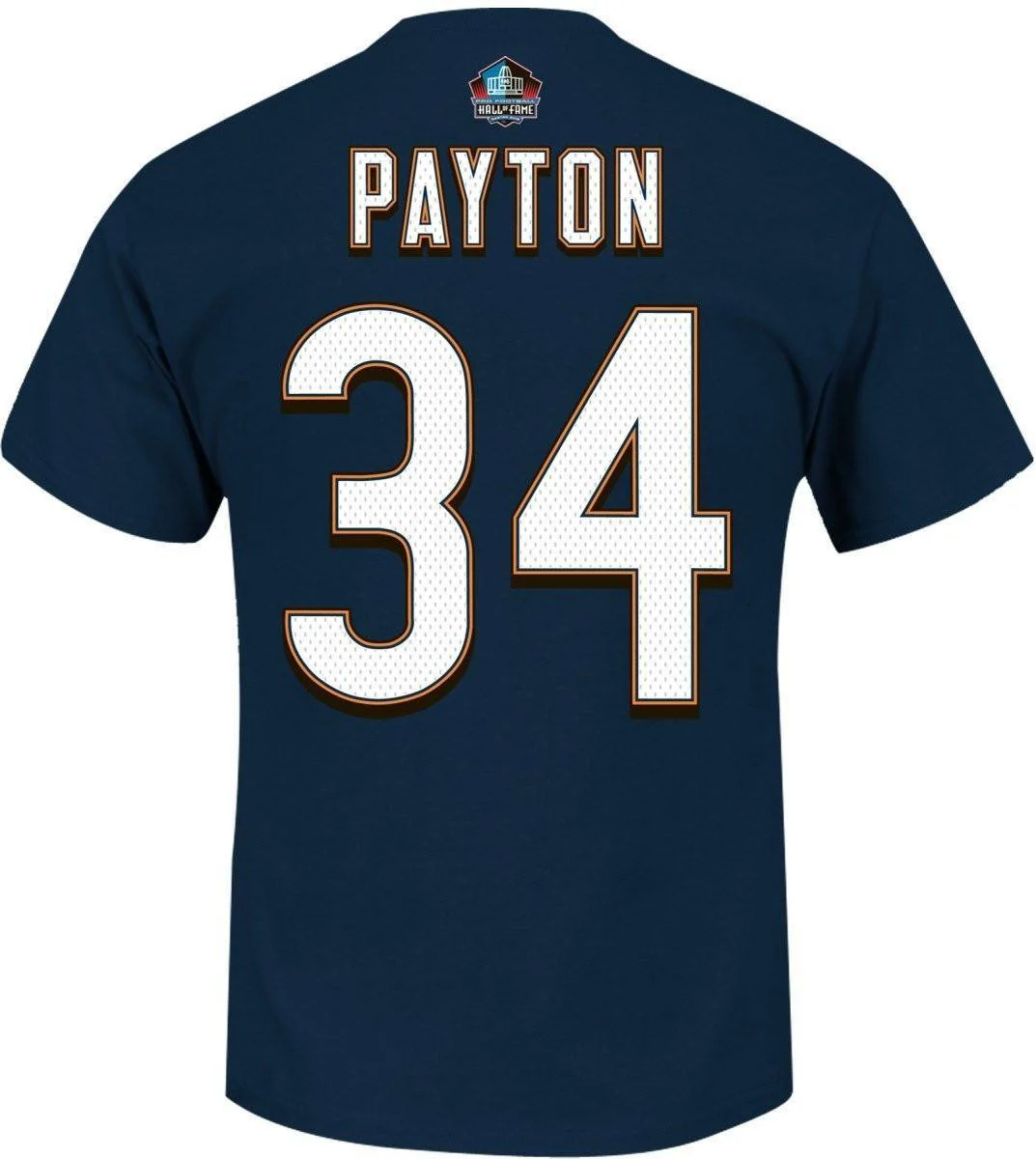 Walter Payton Chicago Bears Majestic NFL Eligible Receiver II HOF Men's T-Shirt