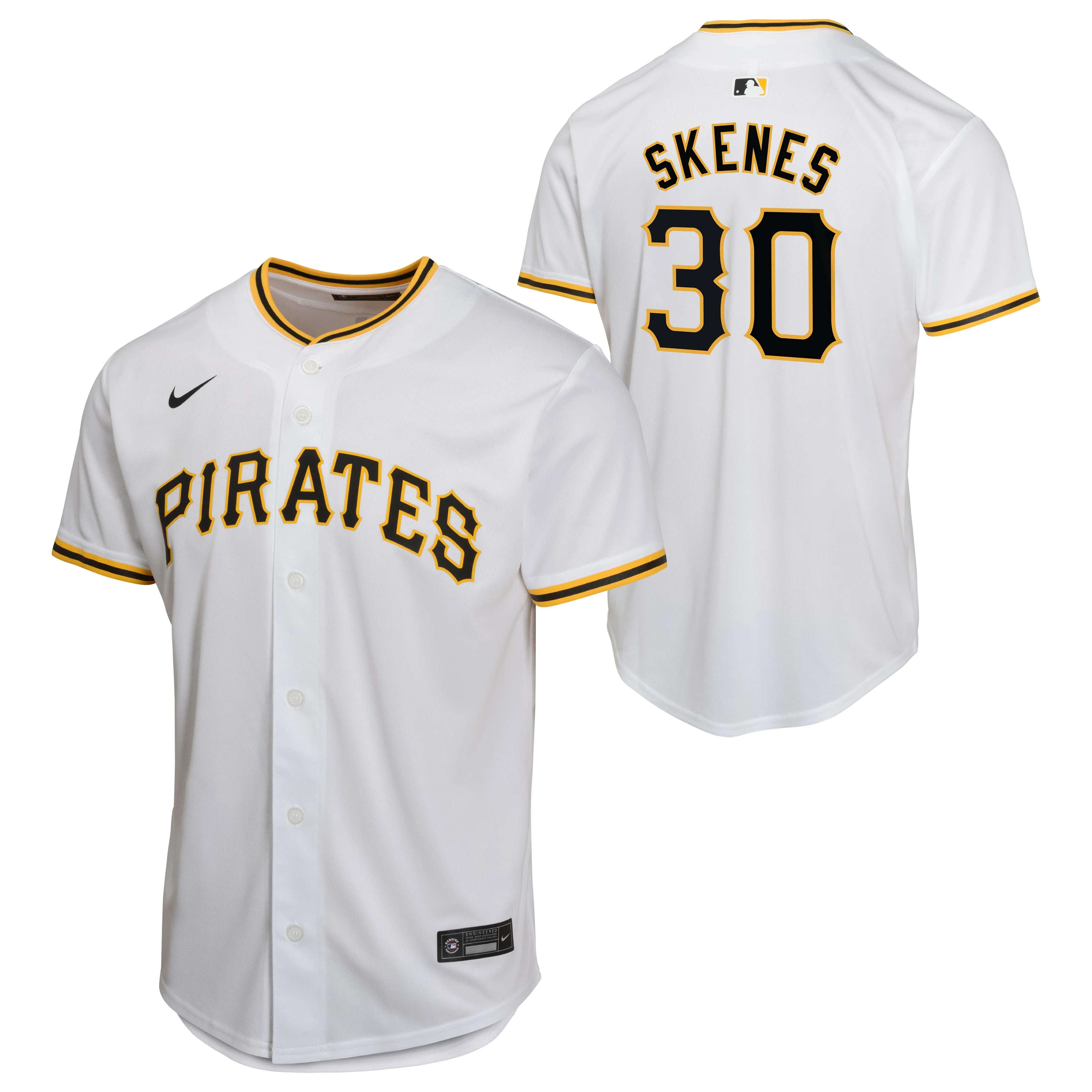 NIKE Youth Paul Skenes Pittsburgh Pirates White Home Replica Game Jersey