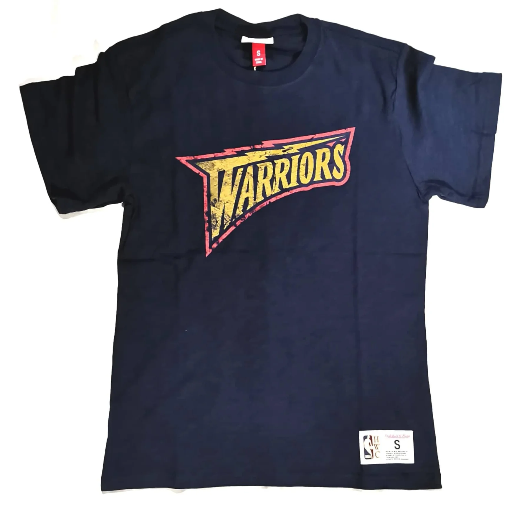 Men's Golden State Warriors NBA Legendary Slub Navy Tee By Mitchell And Ness