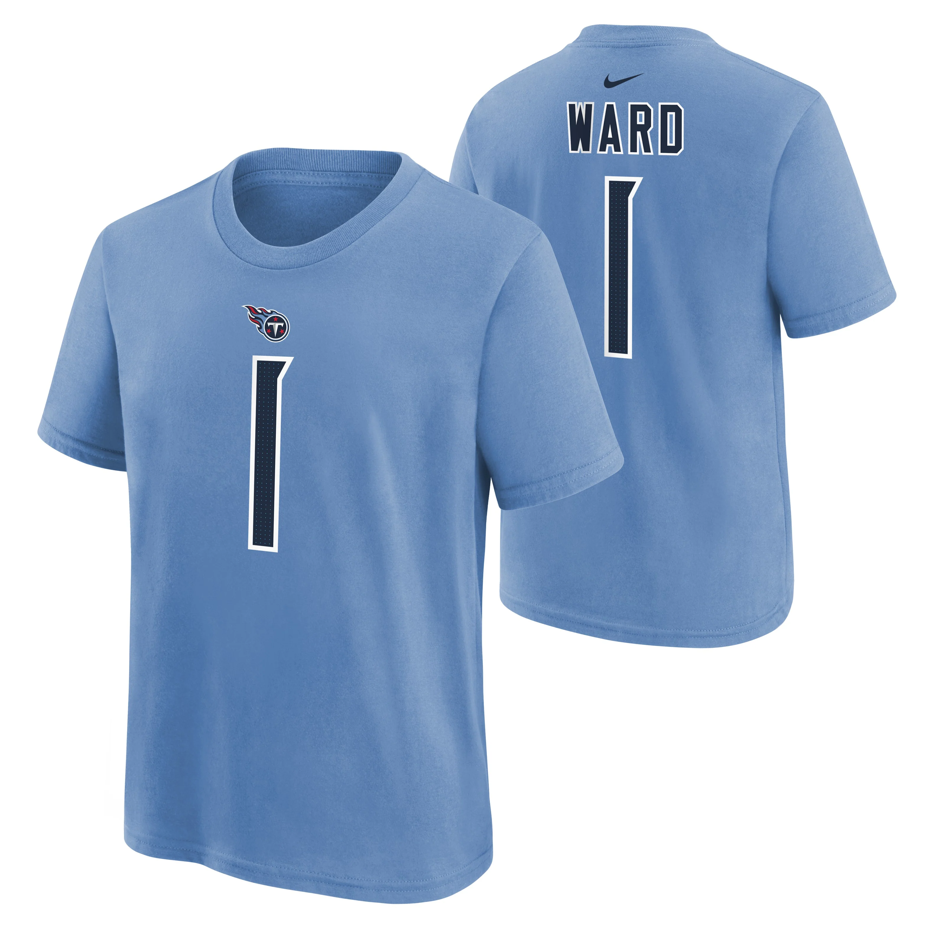 Youth Cam Ward Tennessee Titans Nike Blue FUSE Name & Number T-Shirt