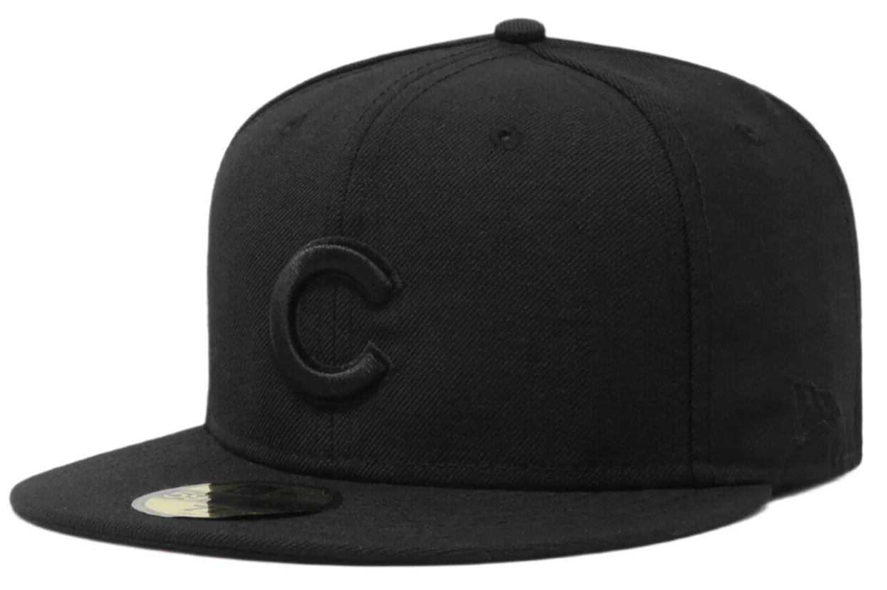Chicago Cubs New Era Black Tonal Primary Logo 59FIFTY Fitted Hat