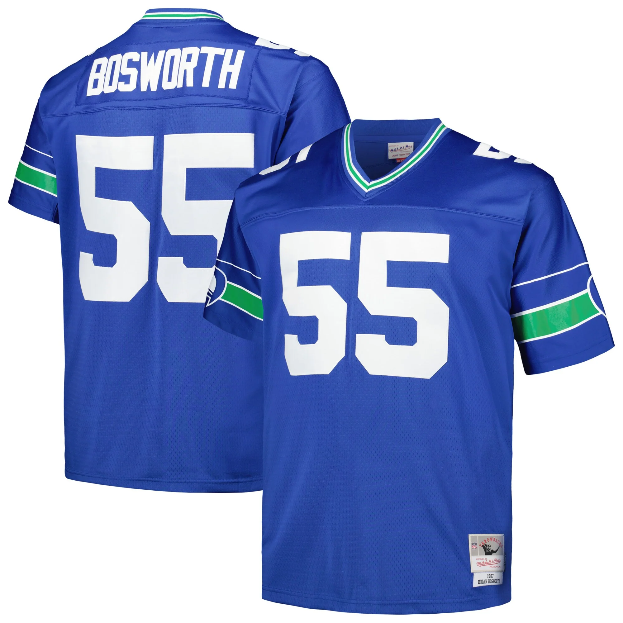 Men's Brian Bosworth Seattle Seahawks Mitchell & Ness Royal 1987 Legacy Replica Jersey