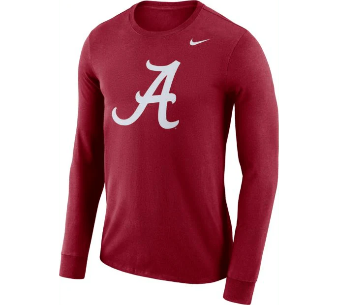 Nike Men's Alabama Crimson Tide Crimson Dri-FIT Logo Long Sleeve Shirt