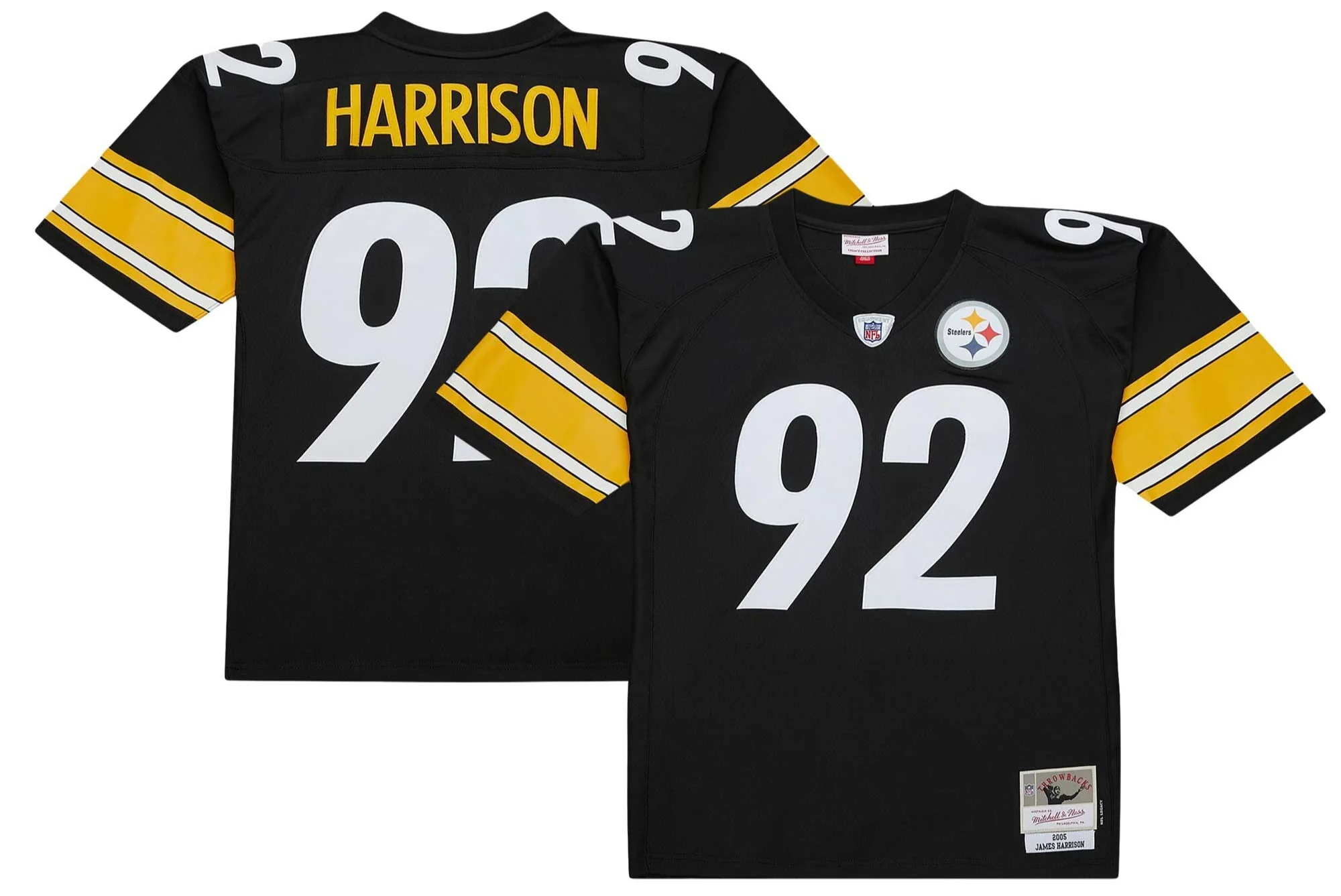 Men's James Harrison Pittsburgh Steelers Mitchell & Ness Black 2005 Legacy Replica Jersey