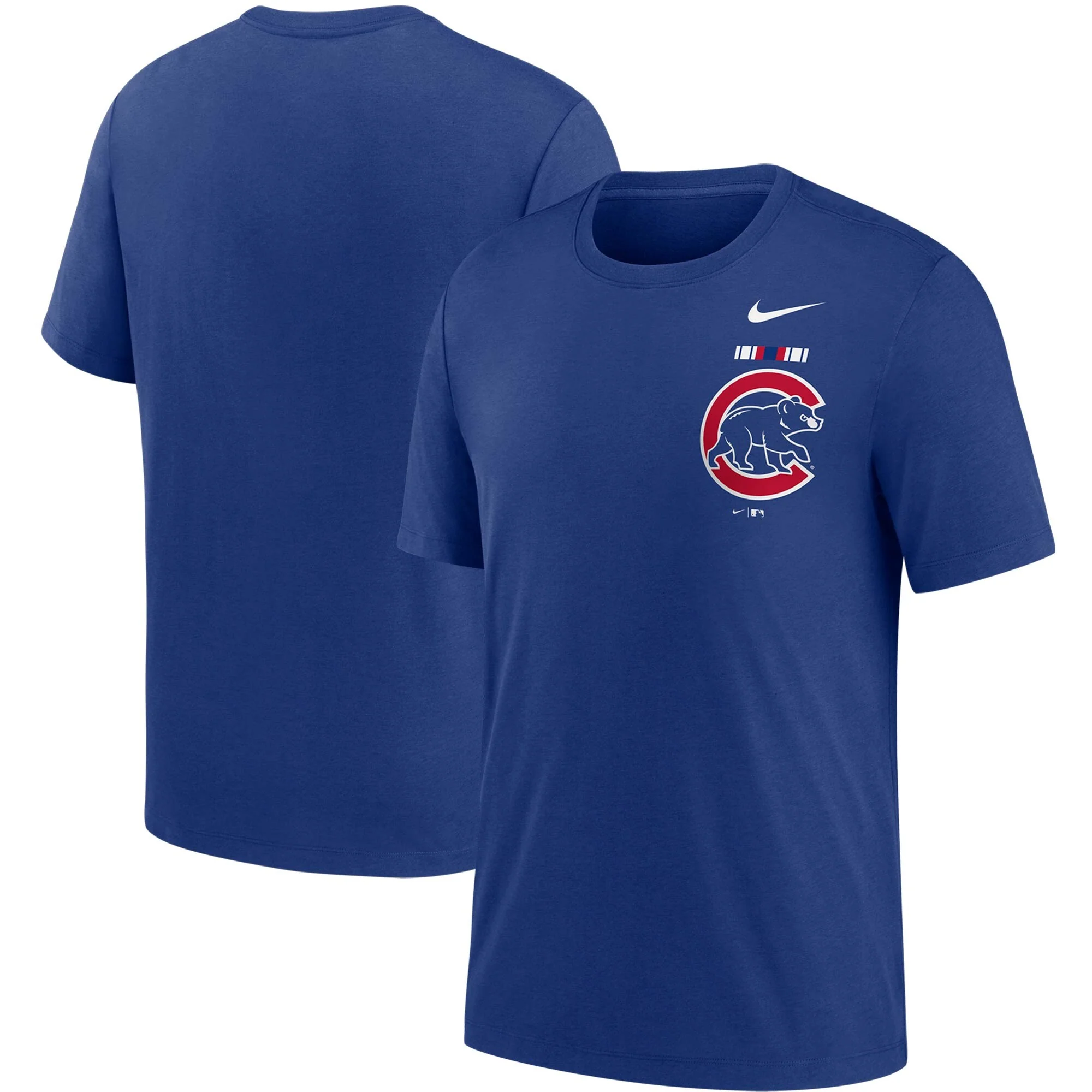 Men's Chicago Cubs Nike Royal Color Bar Tri-Blend T-Shirt