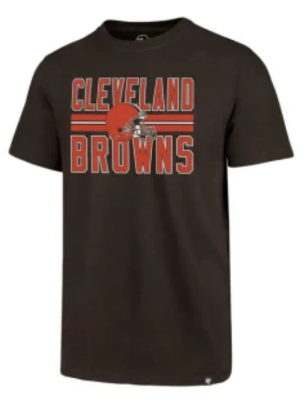 Men's Cleveland Browns '47 Brand Block Stripe Brown Club Tee