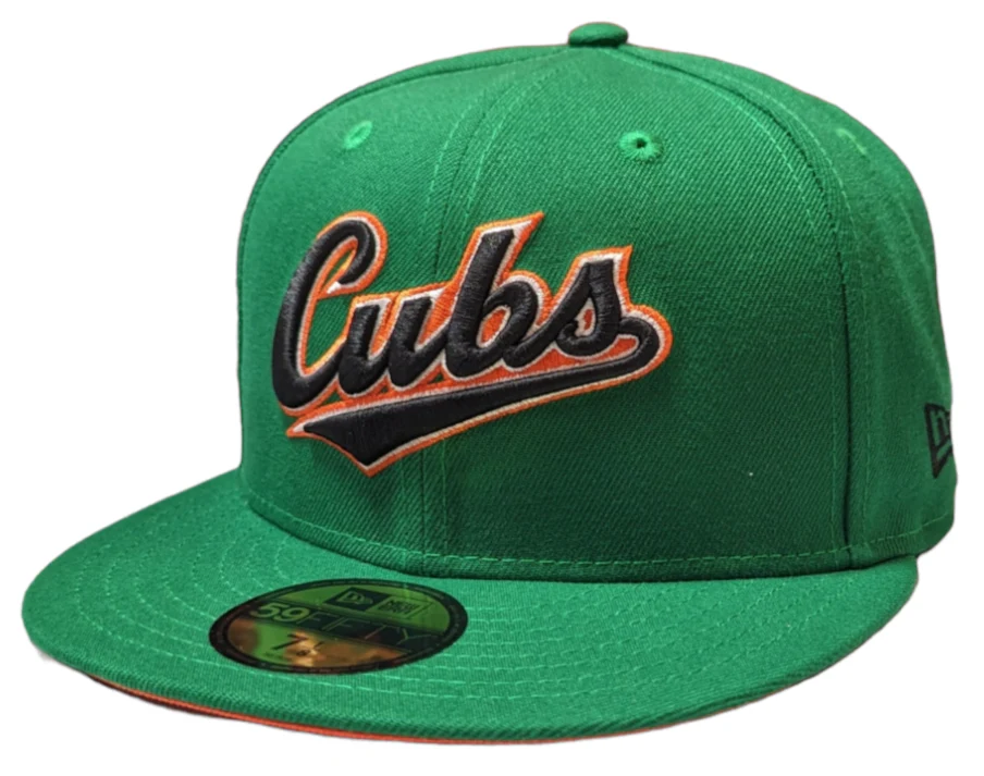 Chicago Cubs New Era Kelly Green/ Orange 59FIFTY Lucky Fitted Hat