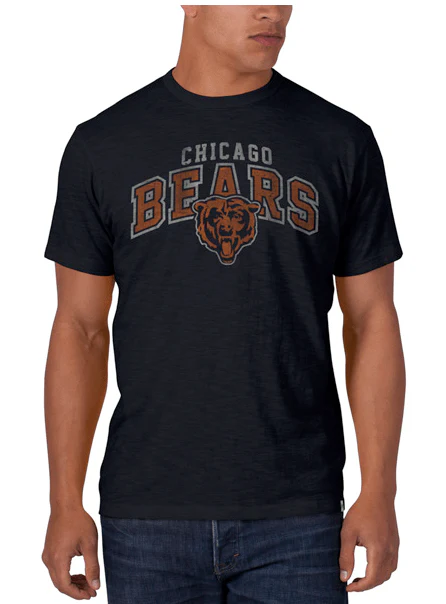 Chicago Bears Mens '47 Brand Foundation Fall Navy Basic Scrum Logo Tee