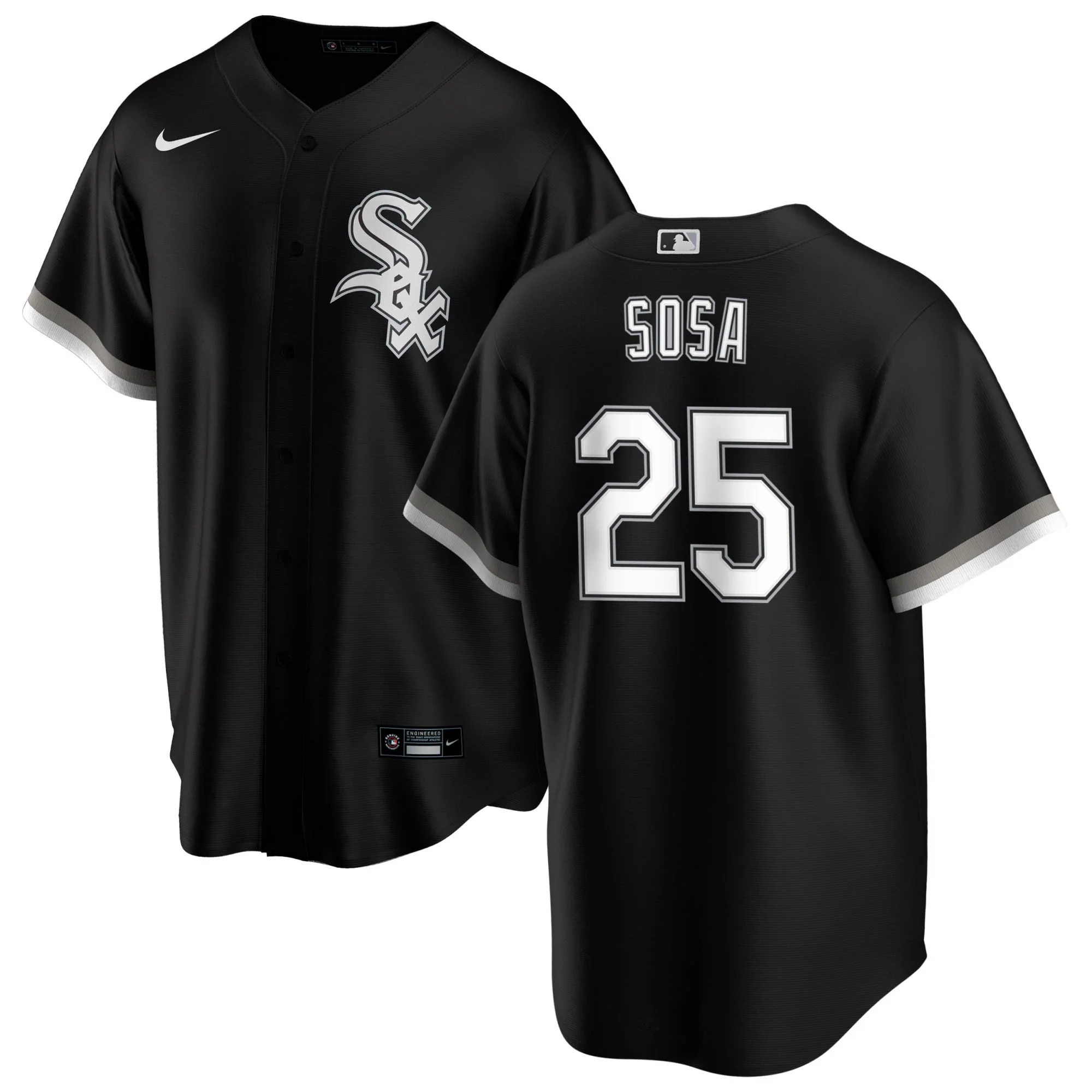 NIKE Men's Sammy Sosa Chicago White Sox Black Alternate Premium Twill Replica Jersey