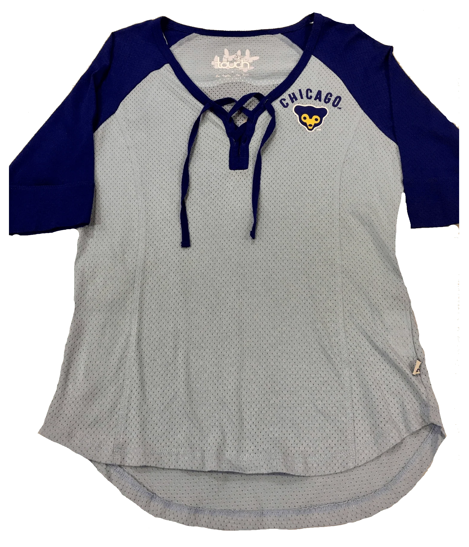 Women's Chicago Cubs  Royal/Lt. Blue Perfect Game 3/4-Sleeve T-Shirt