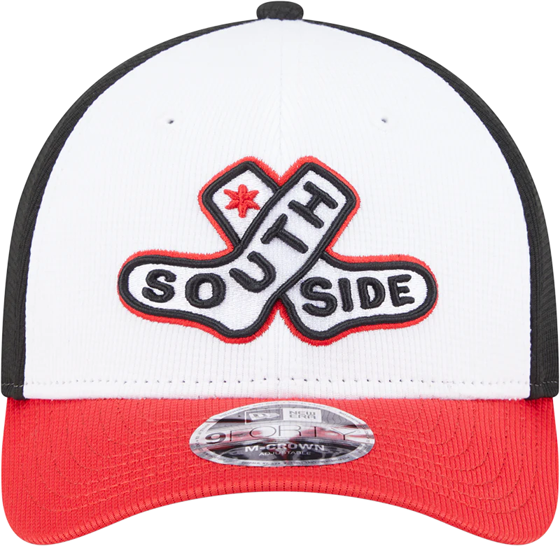 Chicago White Sox New Era Black/Red 2025 City Connect Batting Practice M-Crown 9FORTY Adjustable Hat