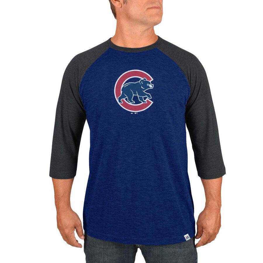 Men's Chicago Cubs Grueling Ordeal 3/4 Sleeve Crew Neck Tee