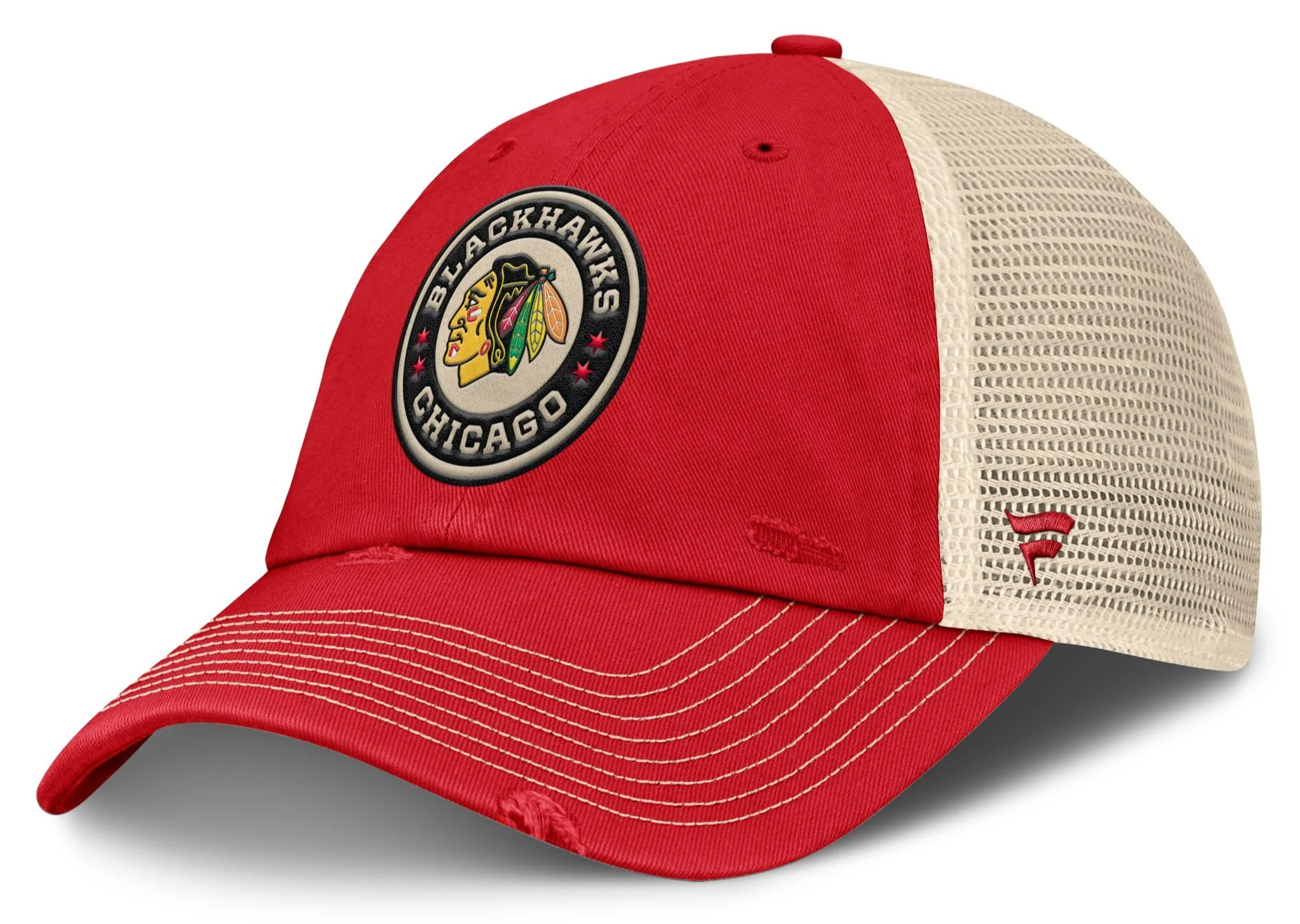 Men's Chicago Blackhawks Fanatics Red/Cream 2025 NHL Winter Classic Trucker Adjustable Hat