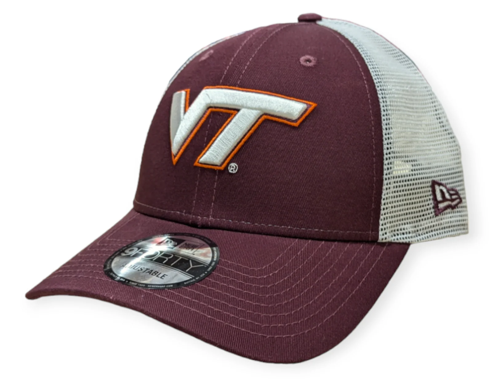 Virginia Tech Hokies New Era Maroon/White Trucker 9FORTY Adjustable Hat