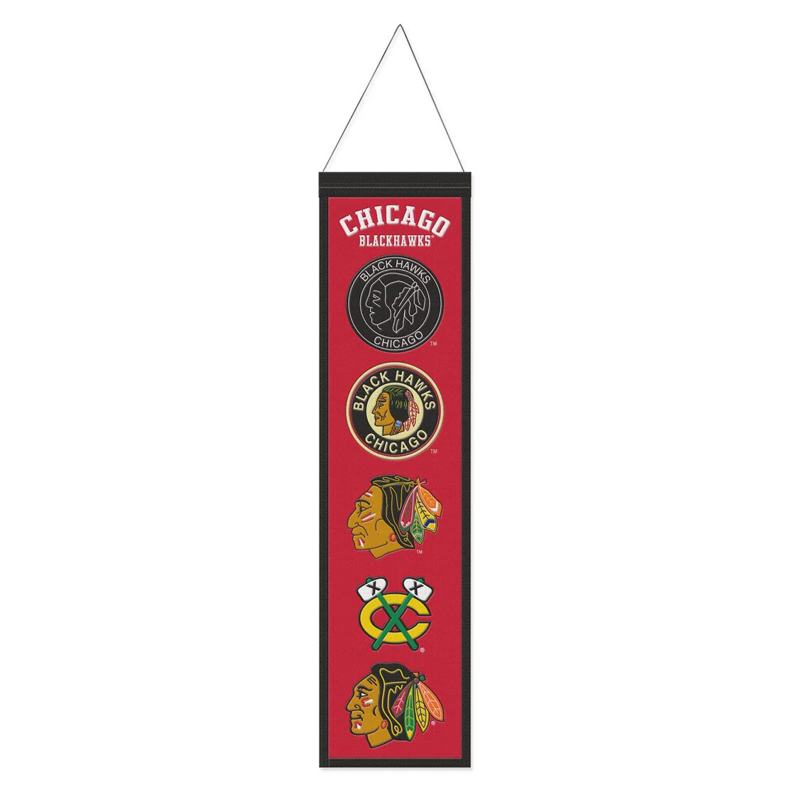 Chicago Blackhawks Evolution 8X32 Wool Banner