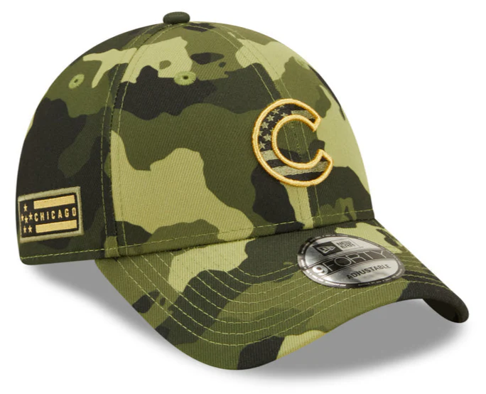 Chicago Cubs New Era 2022 MLB Armed Forces Day 9FORTY Adjustable Hat - Camo