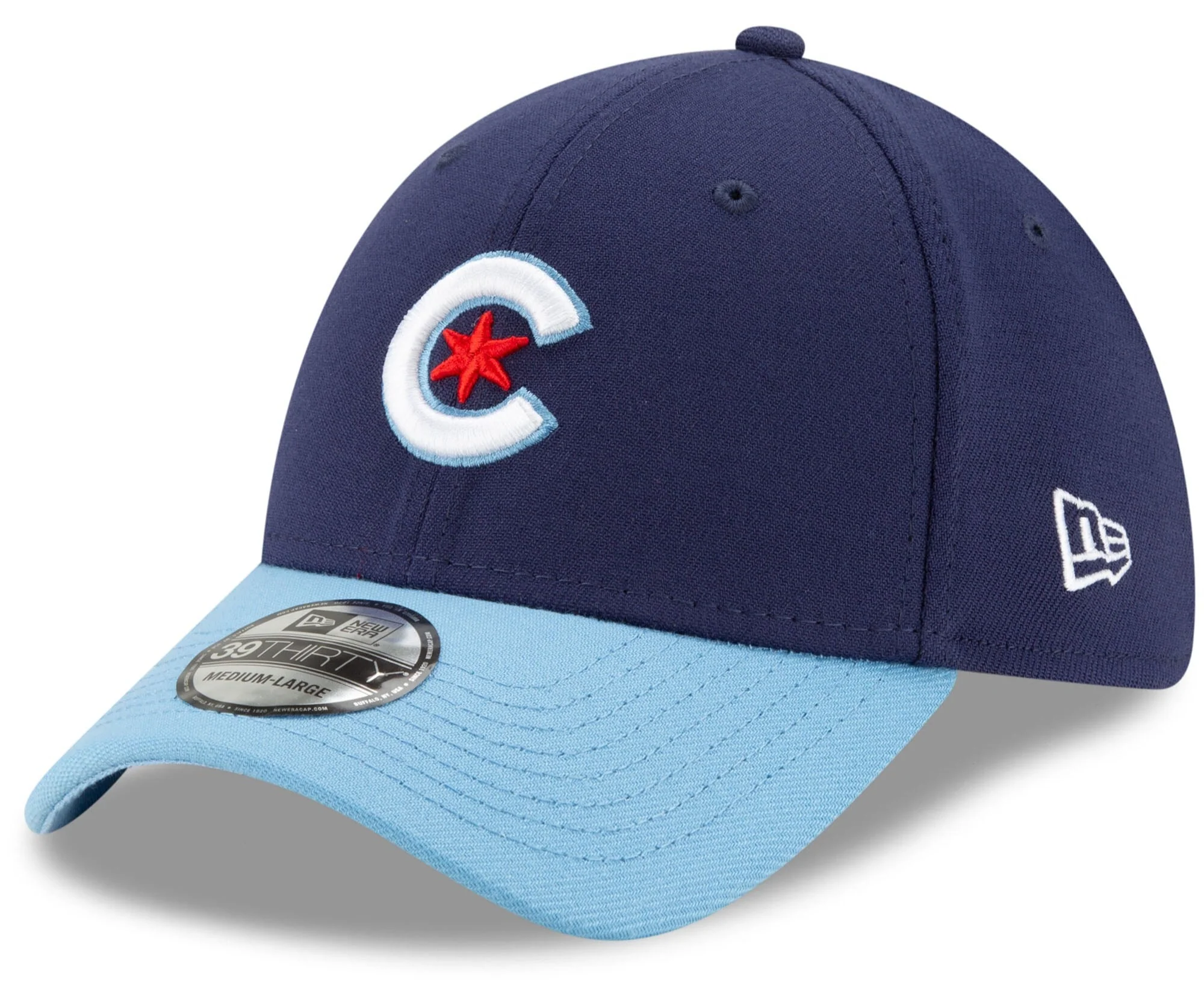 Men's Chicago Cubs New Era Navy/Light Blue City Connect 39THIRTY Flex Hat
