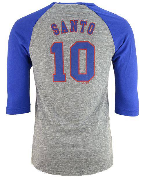 Men's Chicago Cubs Ron Santo Cooperstown Stirring Envy 3/4 Sleeve Raglan Tee