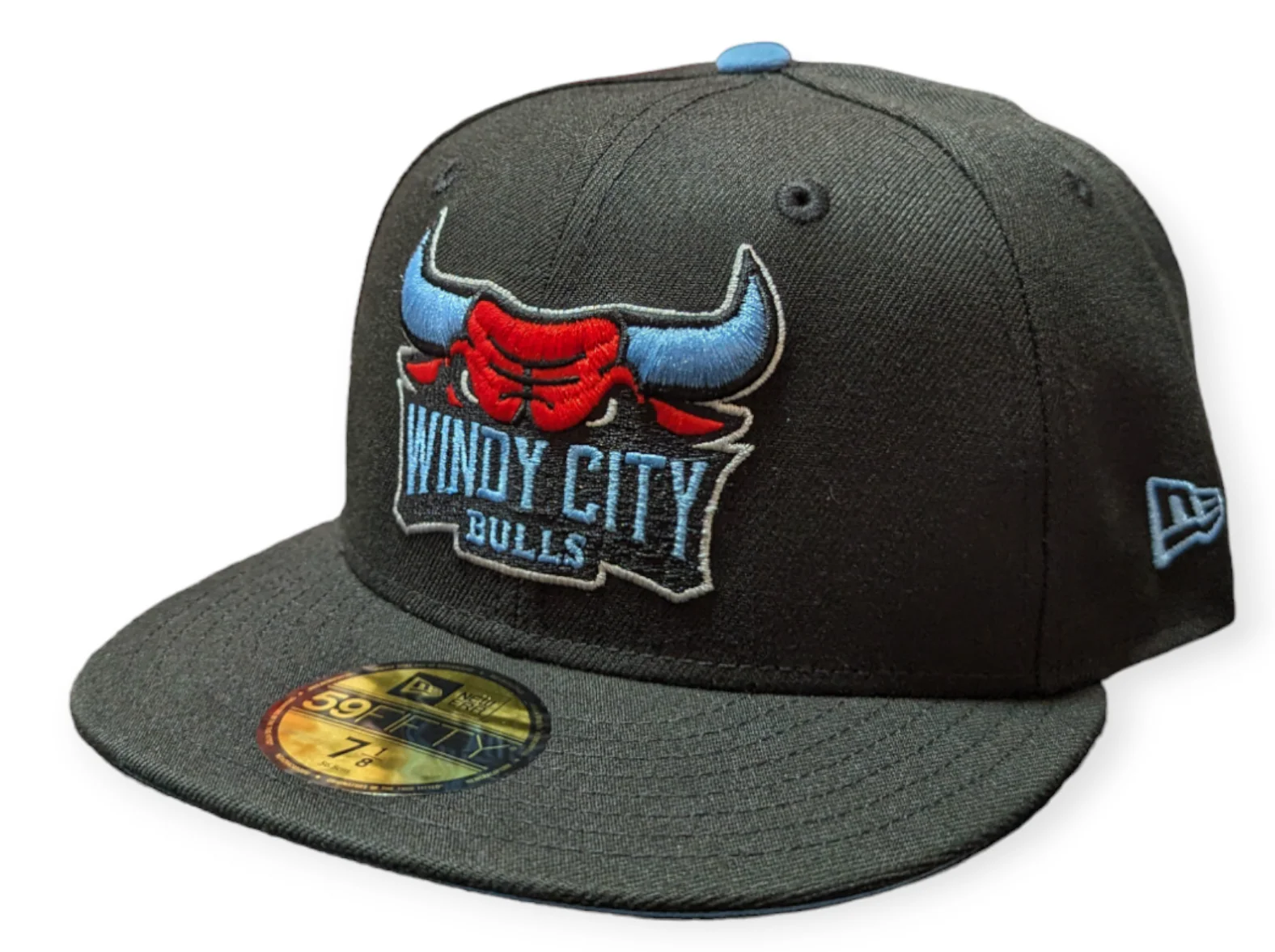 Windy City Bulls New Era Black Sky 59FIFTY Fitted Hat