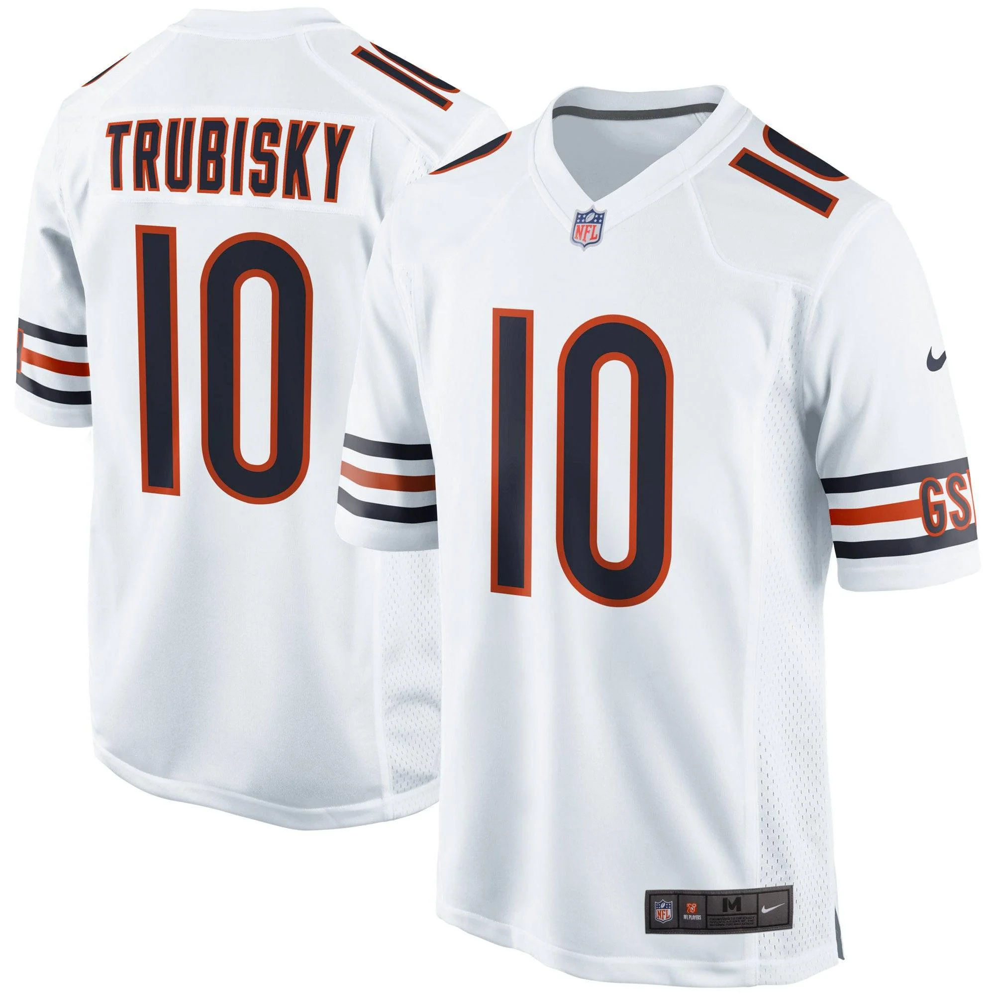 Men's Chicago Bears Mitchell Trubisky Nike White Game Jersey