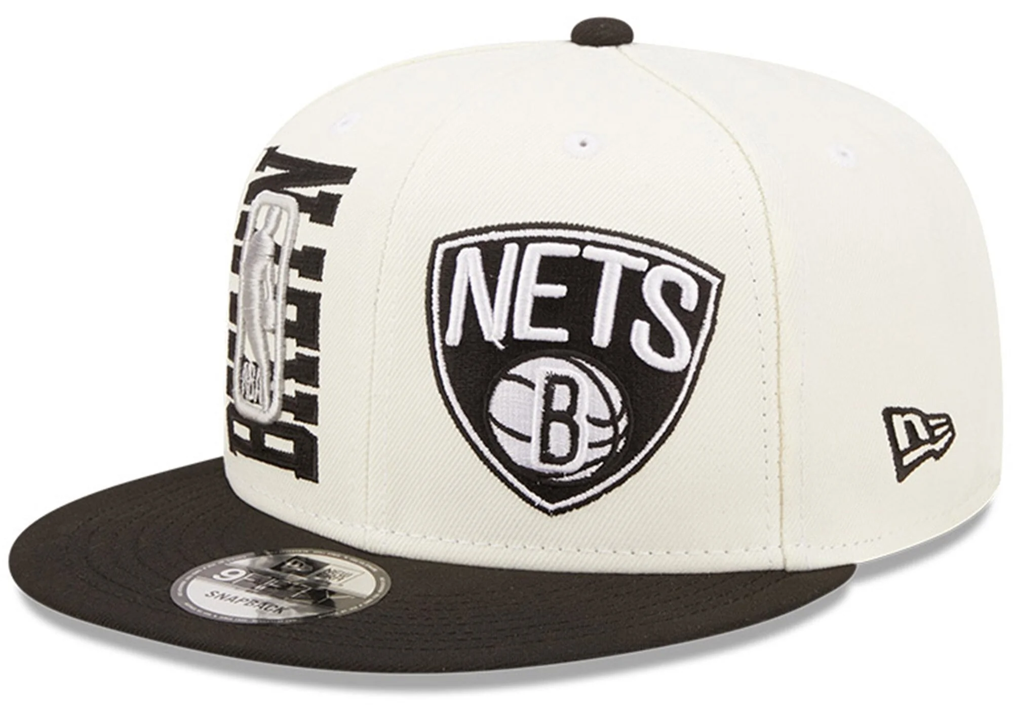 Brooklyn Nets New Era 2022 NBA Draft 9FIFTY Snapback Adjustable Hat - Cream/Black
