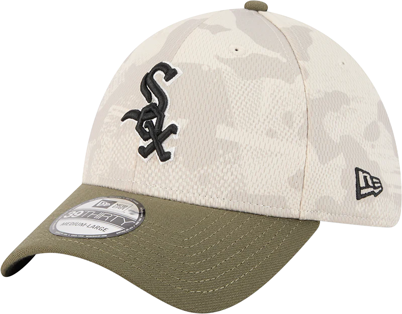 Chicago White Sox Camo 2025 Armed Forces Day New Era 39THIRTY Flex Hat