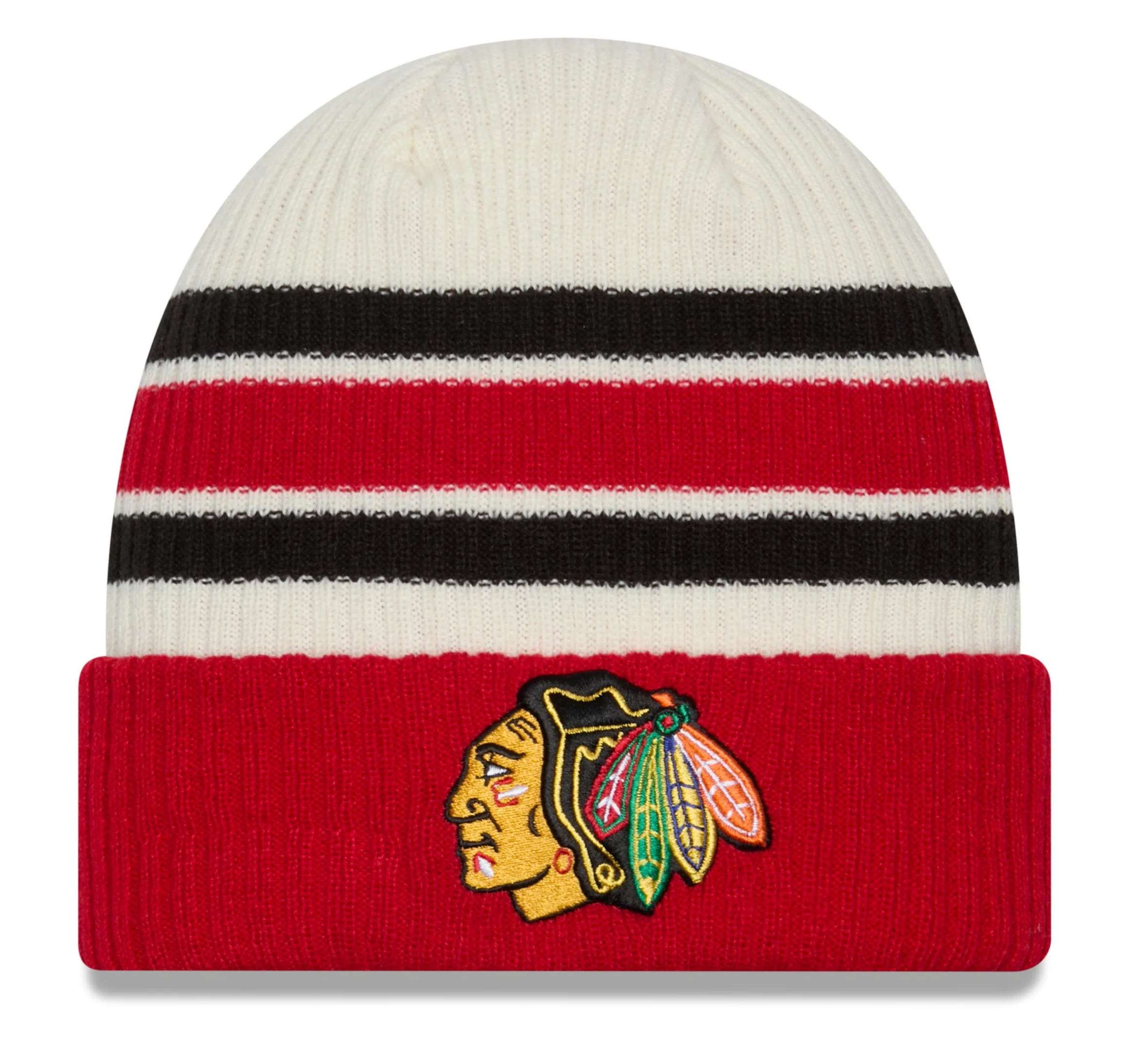 Chicago Blackhawks New Era Logo Red Vintage Cuffed Knit