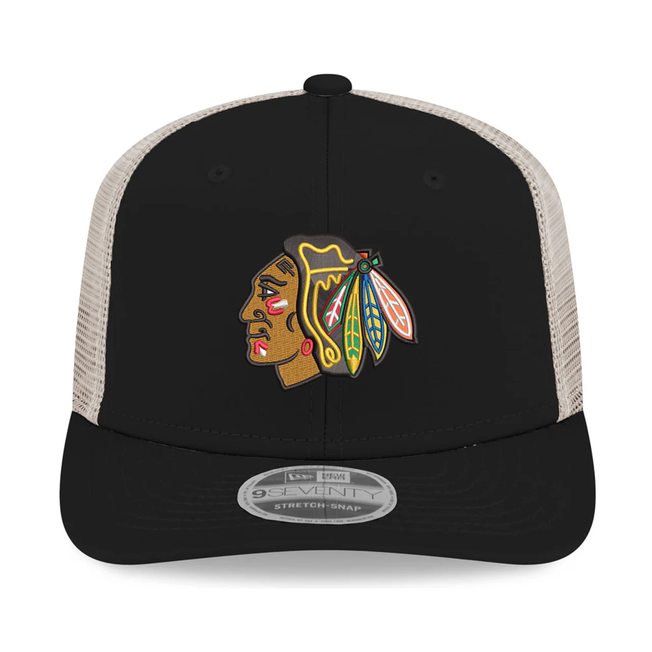 Men's Chicago Blackhawks New Era Black/Stone 2025 Winter Classic 9SEVENTY Trucker Hat