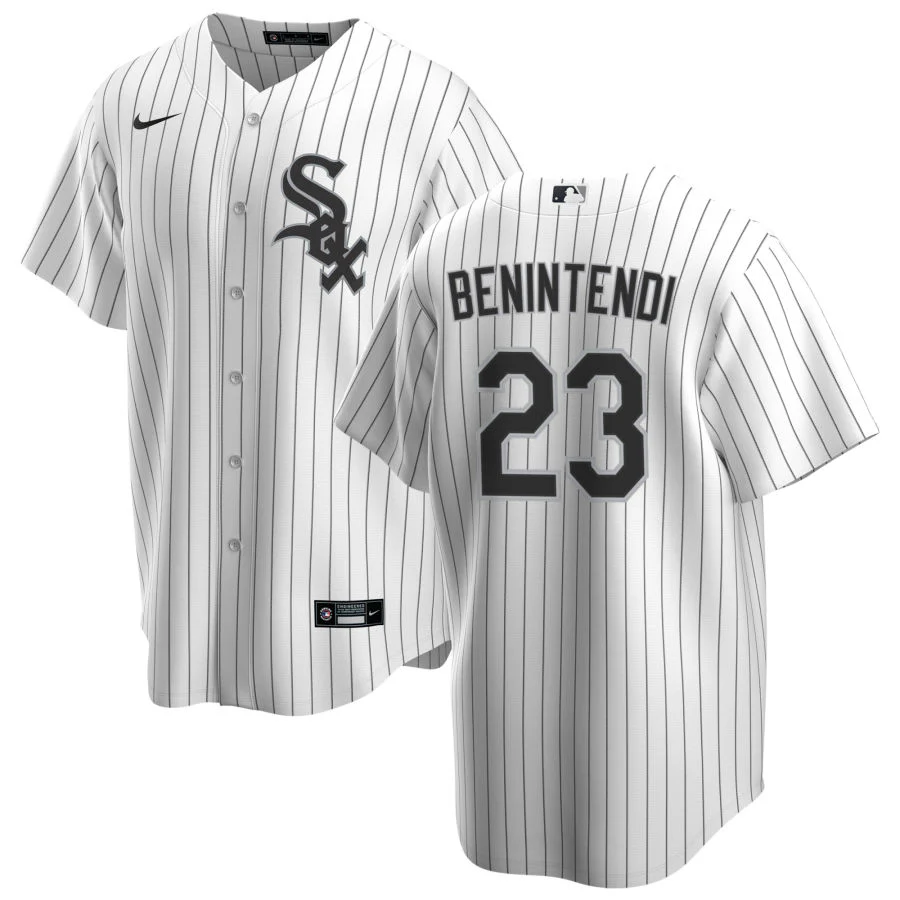 NIKE Men's Andrew Benintendi Chicago White Sox White Home Premium Stitch Replica Jersey