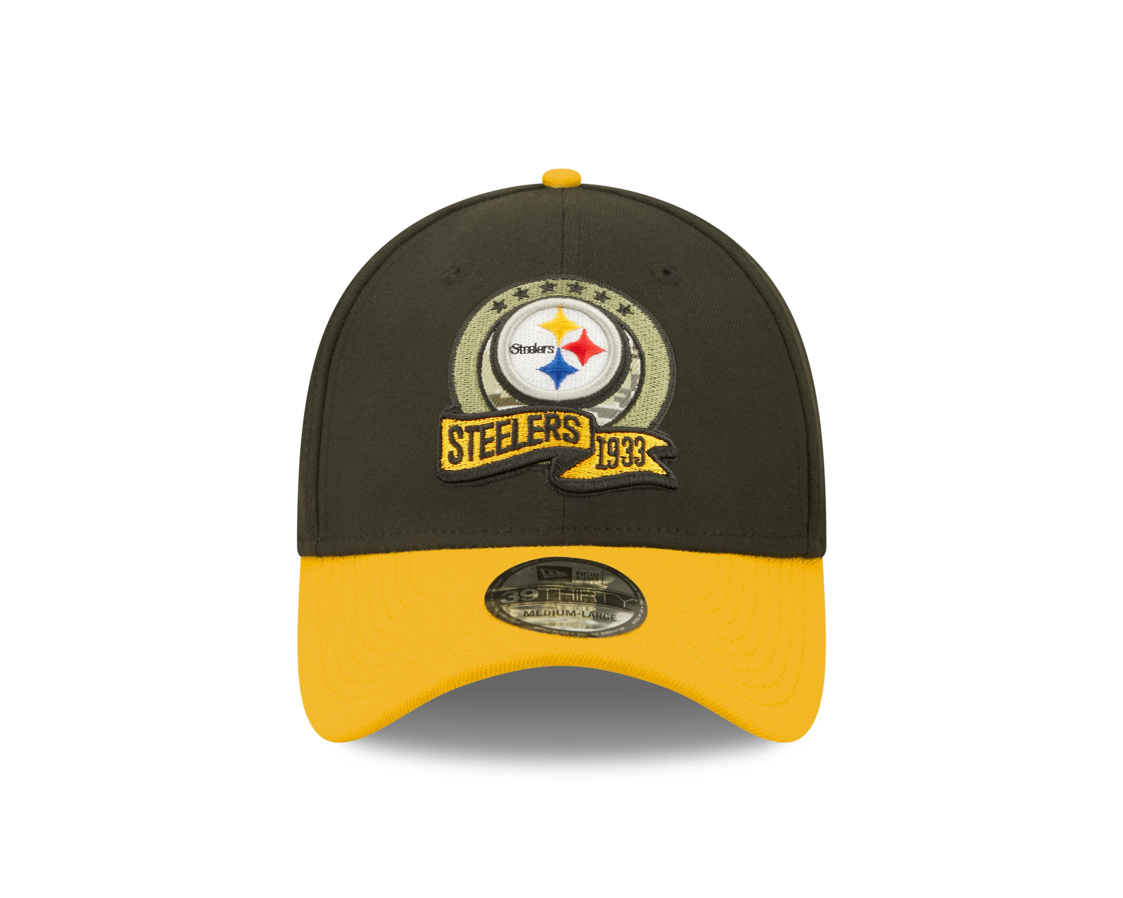 Men's Pittsburgh Steelers New Era Black 2022 Salute to Service 39THIRTY Flex Hat