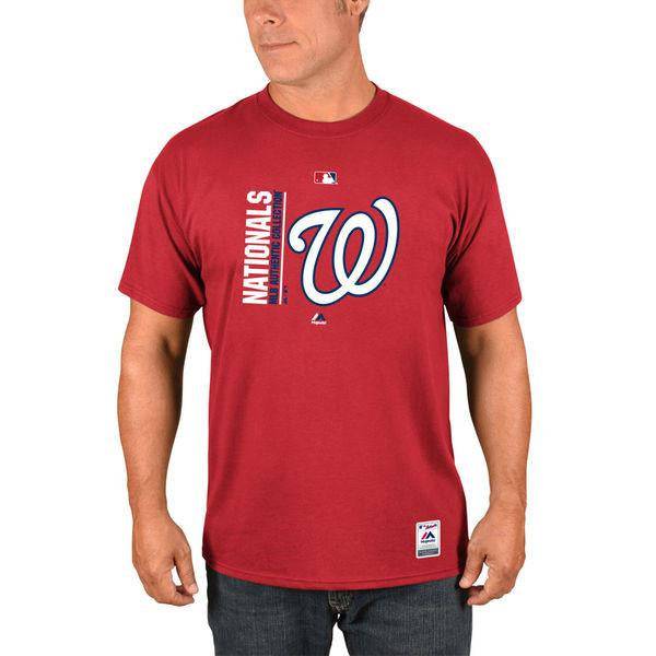 Men's MLB Washington Nationals Majestic Red Authentic Collection Team Icon T-Shirt